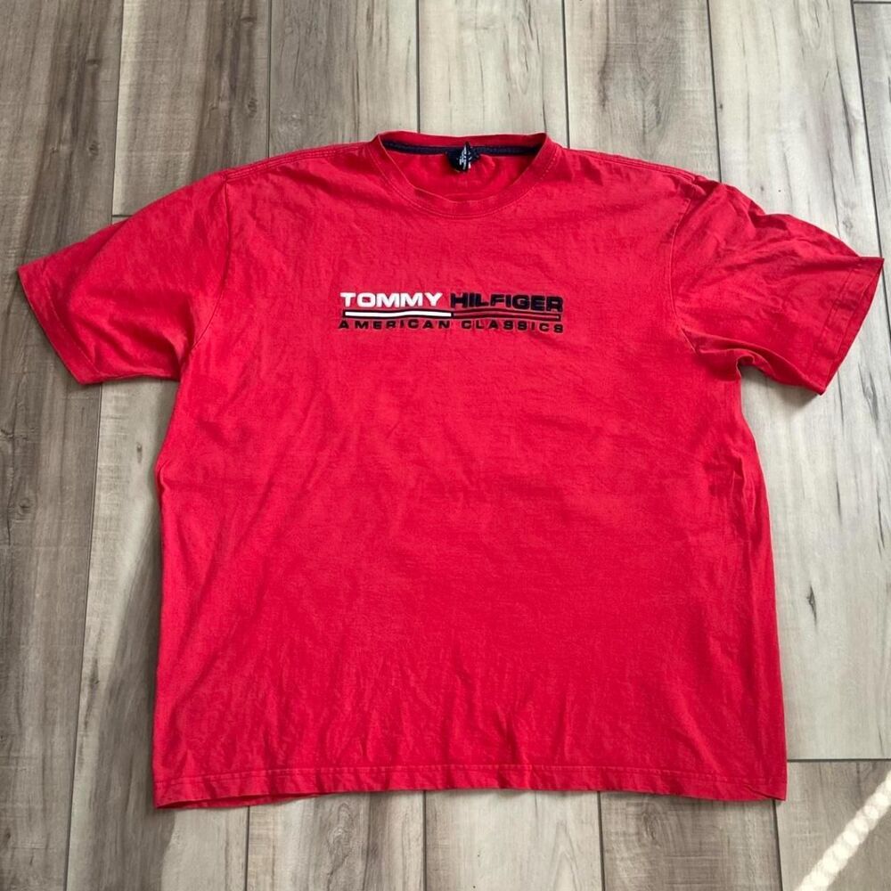 Vintage Y2K Tommy Hilfiger American Classics T-Shirt Red XL
